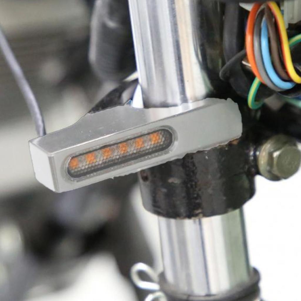 39-41MM Motorcycle ATV Front Fork Turning Signal Indicator Lights Amber Lighting Daytime Running Lamp for Honda Kawasaki Suzuki