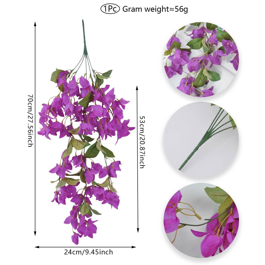 2 шт. Искусственный фиолетовый цветок для свадебной вечеринки, дворового сада, орхидея, искусственный цветок, листья, лианы, настенные растения, домашнее украшение