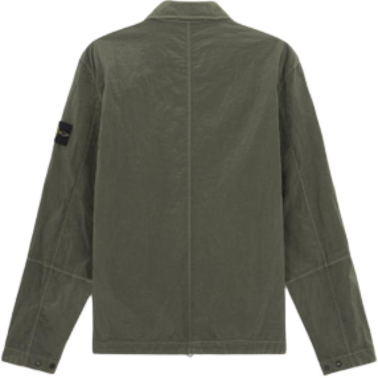STONE ISLAND Куртка-рубашка на молнии Мускус Мужская Верхняя одежда Зеленый 811511819-V0059