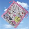 Большая холщовая сумка-тоут Sanrio с двусторонней печатью и завязками, Экологичное решение для хранения