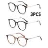 3Pcs Fashion Metal Round Retro Glasses For Women Men Circle Clear Lens Frame Eyeglasses Myopia Glasses