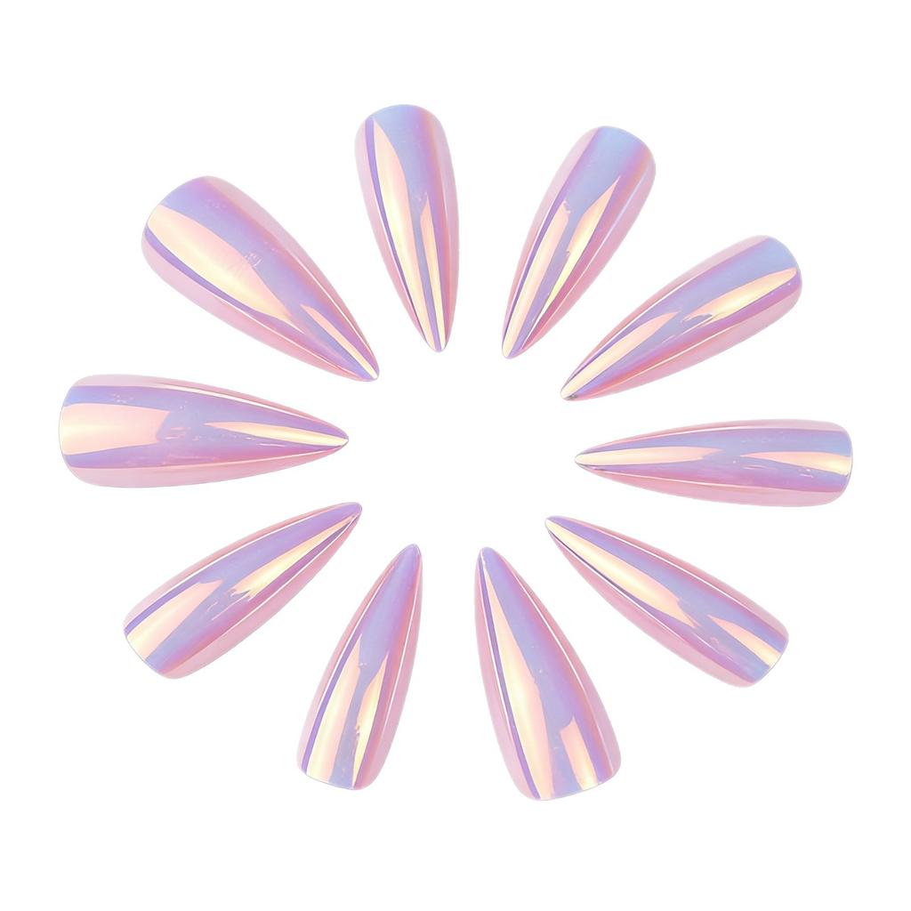 European And American Nail Art, Nail Plate Electroplated Chrome Mirror Spice Girl Wind Long-Pointed Nail, Wearing Nail