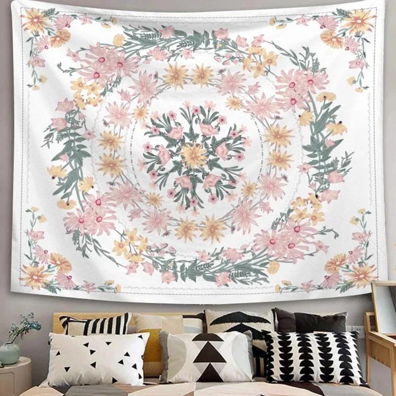 Простой цветочный узор гобелен спальня гостиная гобелен украшение стены дома гобелен