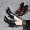 Pointed Fashion Boots Women's Autumn and Winter Thin Heel Back Zipper High Heel Boots Ankle Boots Temperament Cat and Women's Short Boots