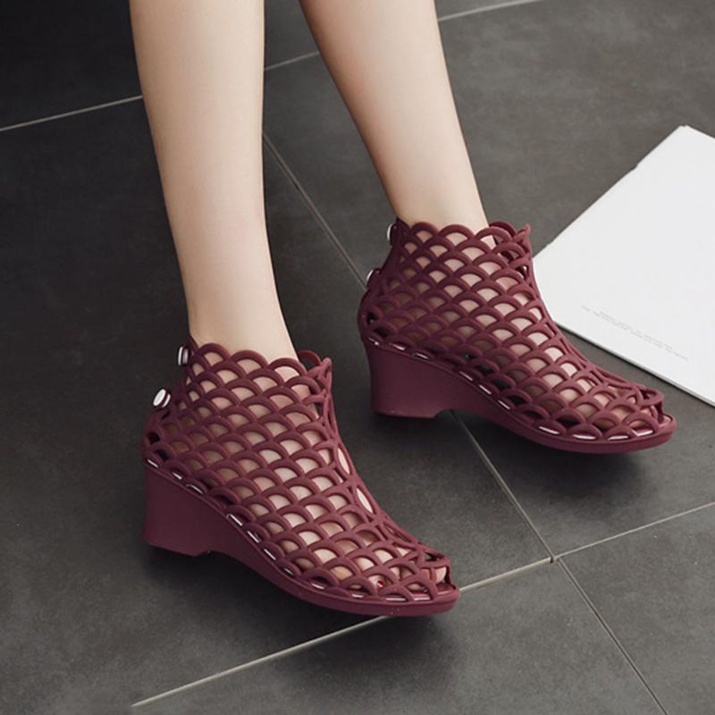 Женские сандалии Удобные туфли-лодочки Женская мода на танкетке Женские туфли с открытым носком Женская обувь Повседневные массивные сандалии Новые