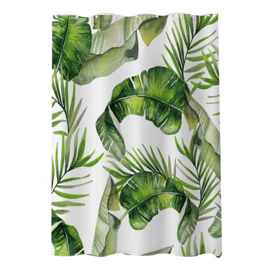 Водонепроницаемая занавеска для душа с крючками, изысканный узор, быстросохнущие растения, принт, занавеска для душа, украшение, принадлежности для ванной комнаты