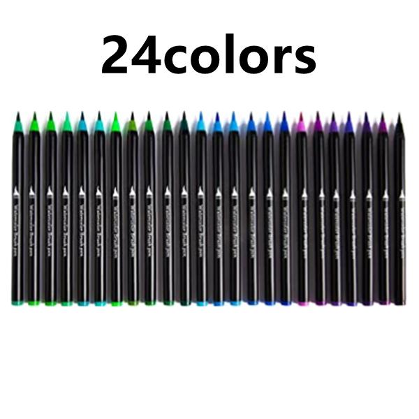 Набор акварельных кистей, 24/48 цветов, кисти для рисования на водной основе, маркеры для рисования, подарки для раскрашивания воды