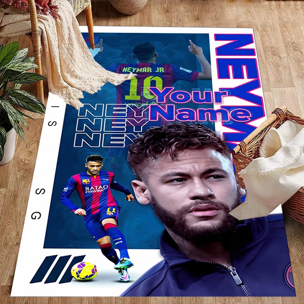 Neymar Jr Soccer Artwork Customize Your Name Area Rug Perfect for Outdoor Dining Room Balcony Decorate room Antislip Carpet Decorate Offices