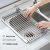 Складная подставка для раковины из нержавеющей стали: Силиконовый органайзер для сушки посуды, мисок, столовых приборов и овощей/фруктов