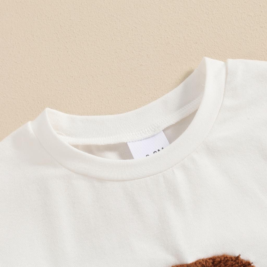 Baby Summer Romper Highland Cow Embroidery Short Sleeve Newborn Jumpsuit for Toddler Boy Girls Cute Clothes