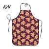 Holiday Housework Bib Christmas Apron with Santa Gingerbread Prints, Waterproof Oil Resistant Cooking Apron, Adjustable Tie for Kitchen Baking