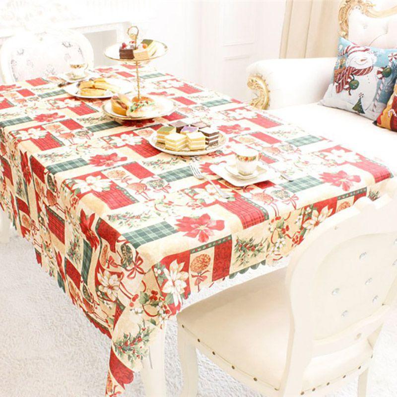 Versatile Santa Christmas Red Tablecloth Designed For Effortless Use In Various Holiday Occasions