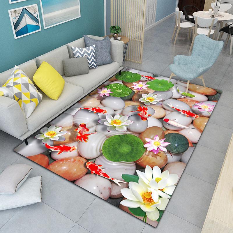 3D Ковер для гостиной, устойчивый к загрязнениям и простой в уходе, для спальни и дома, нескользящий ковер для дивана и журнального столика