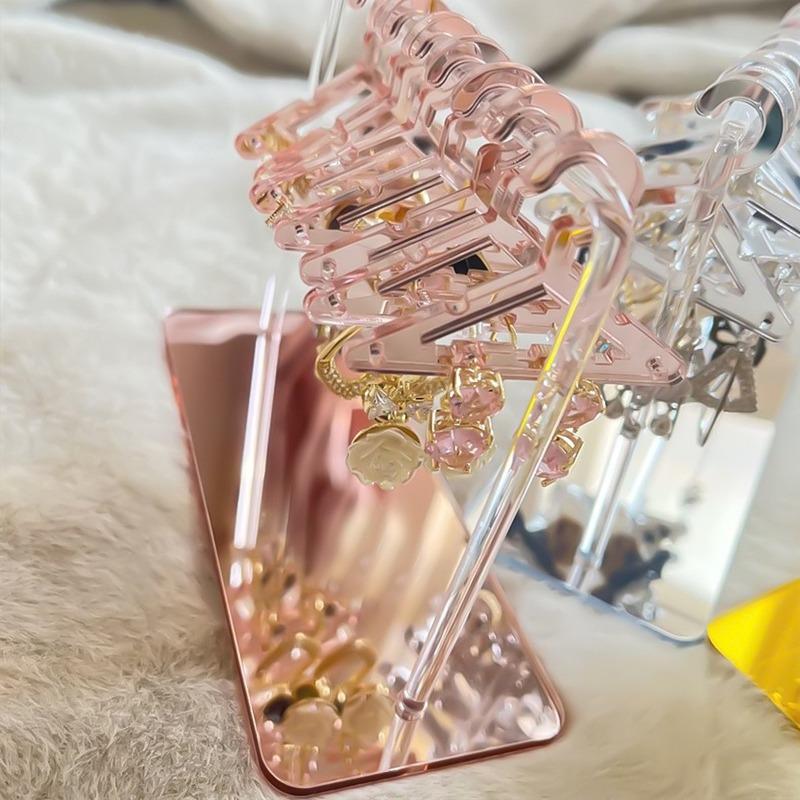 Вешалка для сережек с мини-вешалками Акриловый дисплей для сережек с инструментом для 8 пальто