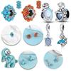Медные Шармы Животные Серия Голубой Океан Бусины Подвеска Браслет Ожерелье Женские Роскошные DIY Ювелирные Изделия Изысканный Подарок