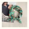 Premium 90Cm Floral Large Square Scarf Cotton And Linen Silk Scarf Women'S Headscarf Thin Scarf Sun Protection Shawl Outer Yarn