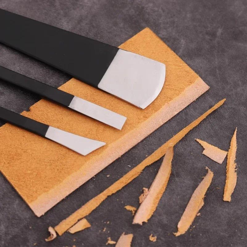 3 шт. Нож для истончения кожи Ручной DIY Инструмент для истончения края кожи Бритье Диагональная shaving shovel Инструменты для кожевенного ремесла