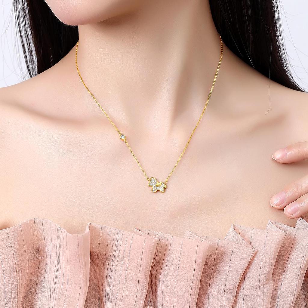 Star City Pony Necklace: Women's S925 Sterling Silver, Luxurious Versatile Design, Clavicle Chain Jewelry