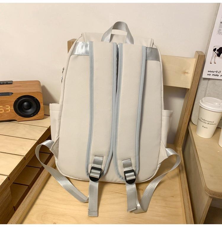 Solid Color Oxford Cloth Backpack: Large, Breathable, Splash-Proof for Daily Travel & College Students