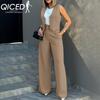 Women's Suit Vest Wide Leg Pants Casual Suit