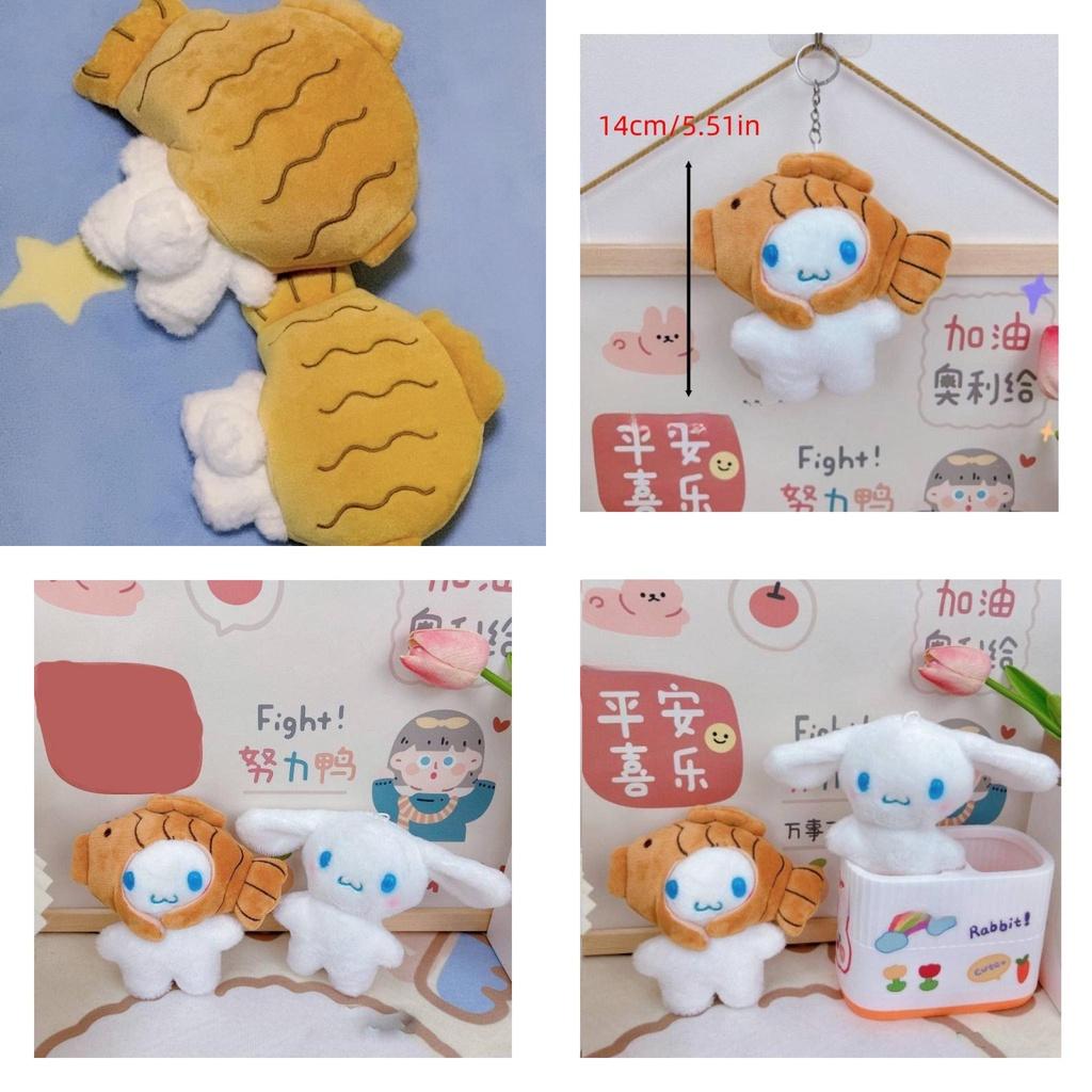 Cinnamoroll Plush Key Holder With Taiyaki Design For Bag Or Keys