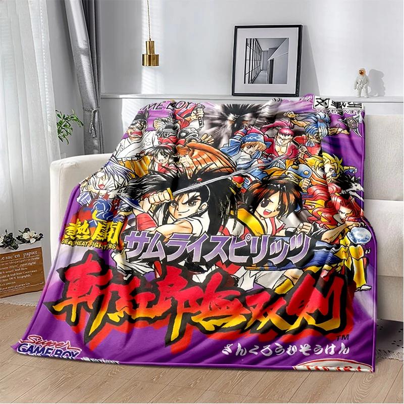 2025 New Style Retro Game Samurai Spirits Shodown Haohmaru Cartoon Blanket,Soft Throw Blanket for Home Bedroom Bed Sofa Kid Gift