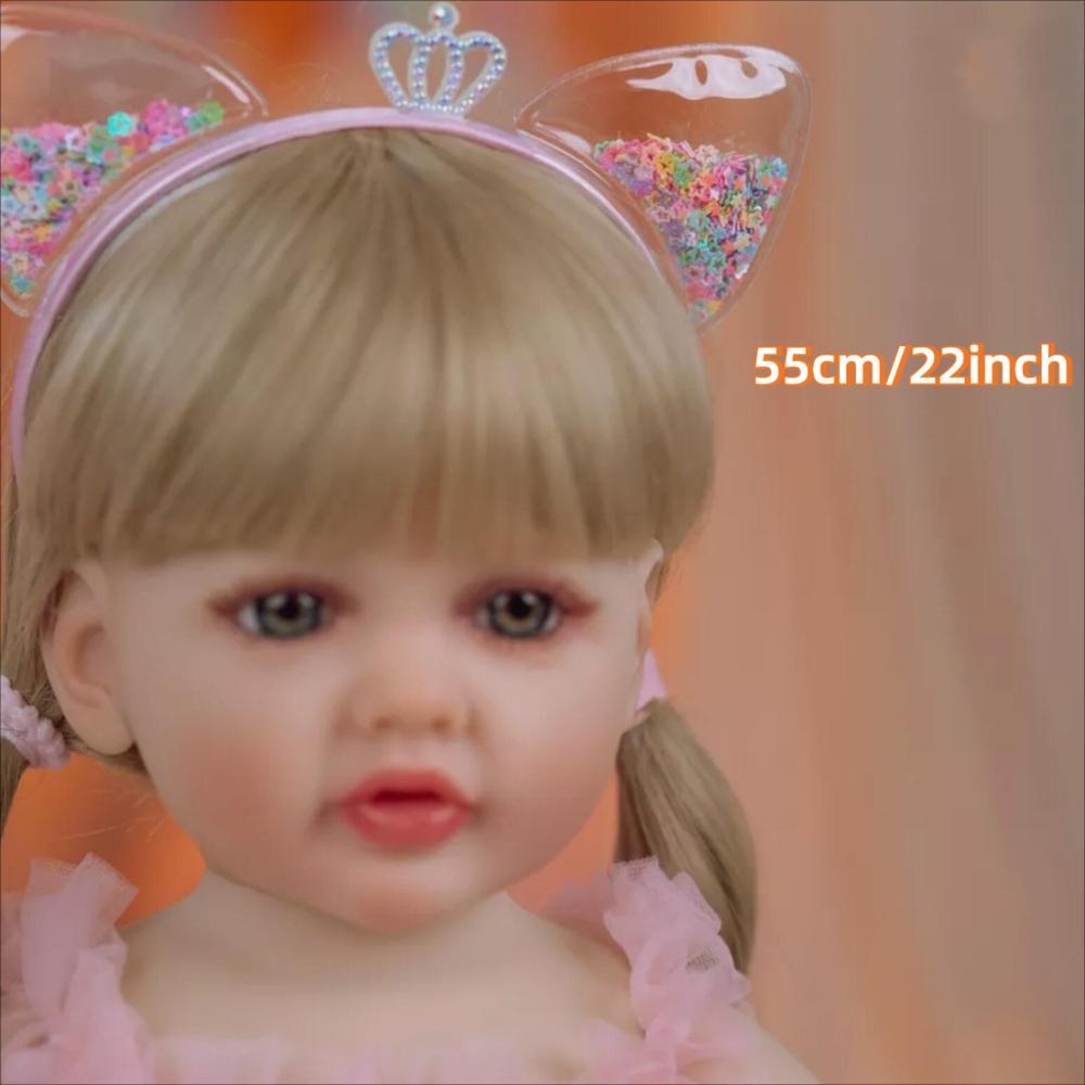 Красивые куклы-девочки Reborn Betty 55 см, полностью силиконовое тело, кукла Rebirth, моющаяся, прямые ноги, реалистичные куклы-симуляторы для детей, подарки для игрового домика