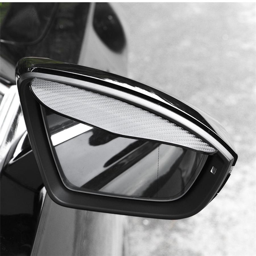 2Pcs Car Rear View Mirror Rain Shield Cover Mirror Rain Guard Carbon Fiber Style