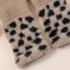 Leopard Print Fingerless Gloves Women Fuzzy Warm Mittens with Thumb Hole Winter Fluffy Gloves for Girls Typing Writing Texting