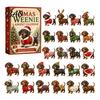 Holiday Countdown Box 2026 Christmas Dachshund Advent Calendar, 3D Collectible Ornament Set Gift with 24 Mini Dog Figures, for Kids PVC Figures