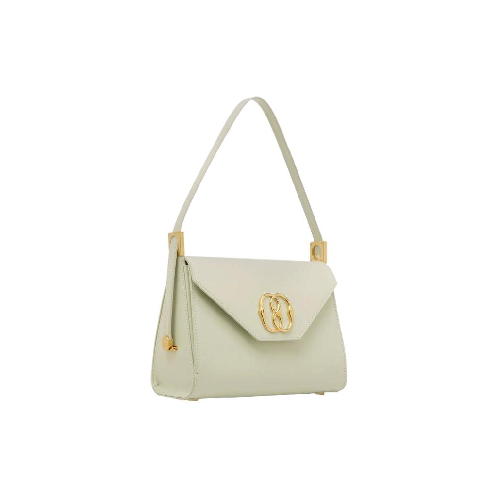 Bally Solid Color Gold Logo Calfskin Tote Shoulder Bag Women bags Green 6304731