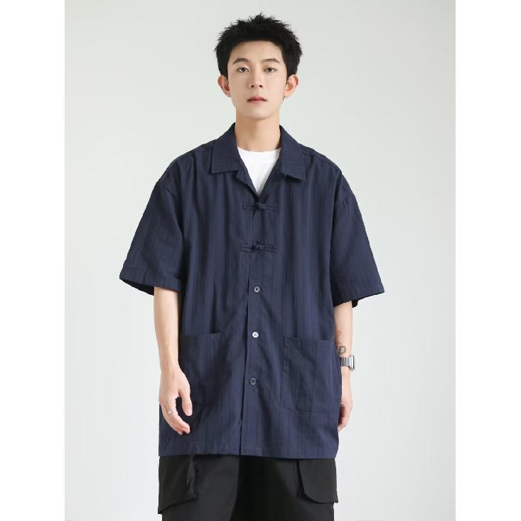 Летняя одежда мужская ретро повседневная рубашка студенческая свободная нишевая дизайнерская забавная новая мужская верхняя часть для ношения на открытом воздухе