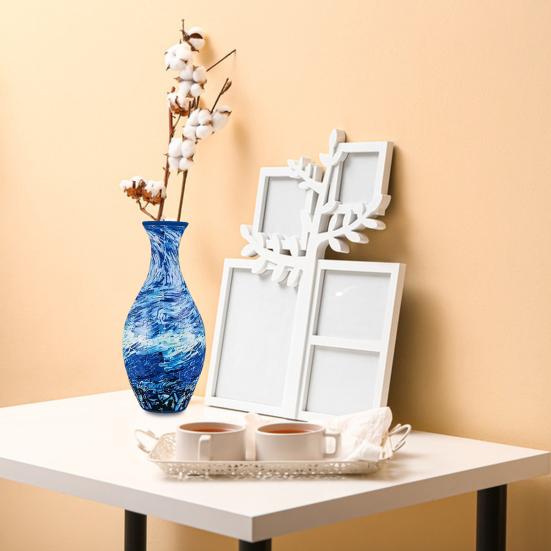 160Pcs/Set 3D Jigsaw Puzzle Vase DIY Handmade Blue White Ceramic Sea Boat