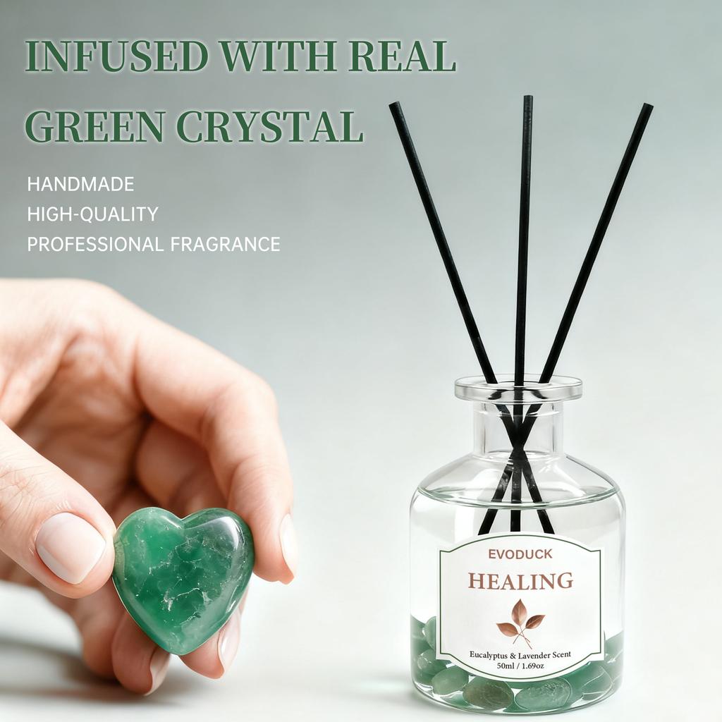 Flameless Reed Diffuser Set - Bottle With Essential Oil & Rattan Reeds | Car Air Freshener ,winter Christmas Gift,gift for Woman