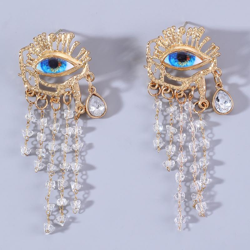 Women Vintage Eyes of Demon Earring Ring Exaggerated Trendy Earrings Style Girls Delicate Tassels Jewelry