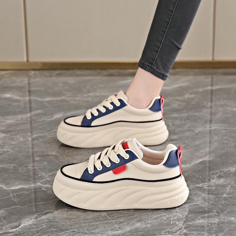 Board shoes new spring and autumn thick-soled muffin size soft-soled sports and leisure shoes