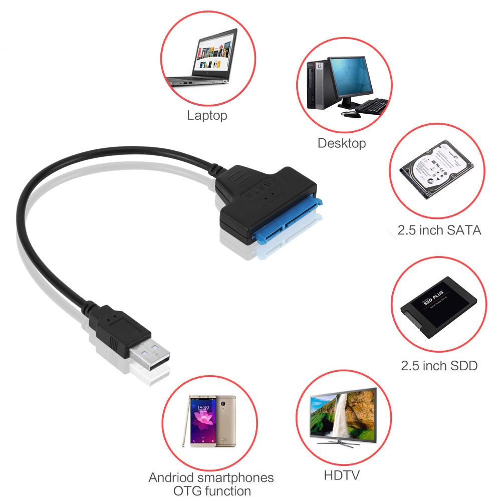USB Rapid 2.0 к SATA 22-контактный кабель-конвертер адаптер драйвера жесткого диска для 2,5-дюймового жесткого диска/SSD