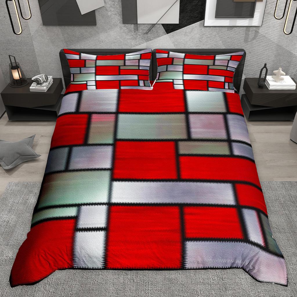 Comforter Homewish Contemporary Geometric Abstract Stripe Bedding Set Wave Lines Plaid Checkered Comforter Set