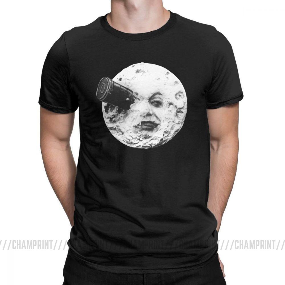 Moon T Shirts For Men Georges Melies Twin Party Tops Short Sleeve Vintage T Shirts