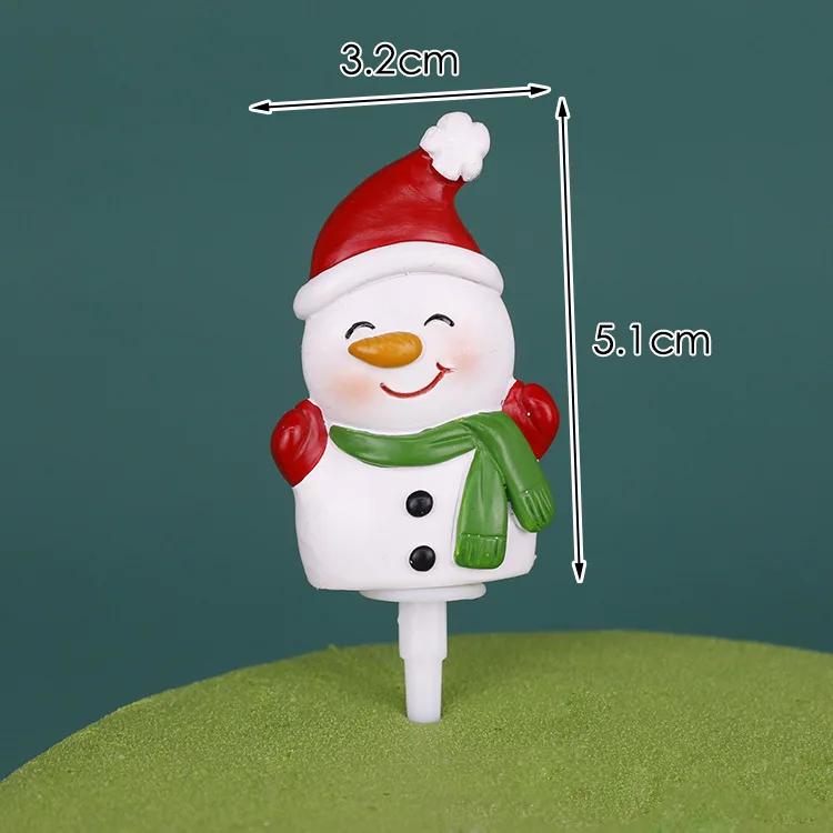 Christmas Cake Toppers Resin Santa Claus Cake Decor Xmas Small House Cupcake Dec Merry Christmas Decor For Home Happy New Year