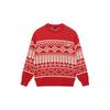 Li-Ning Pullover Long Sleeve Round Neck Geometric Pattern Sweater Unisex Sweater Bull-Red AMBS145-3