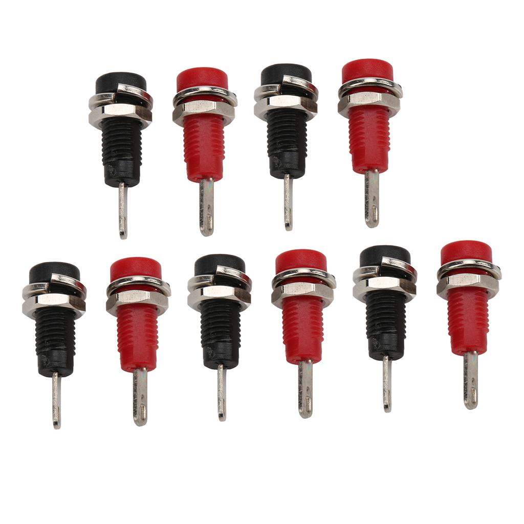 J.40003 2mm Banana Jack Socket Adapter Panel Mount Binding Post with Inner Spring Sheet Black and