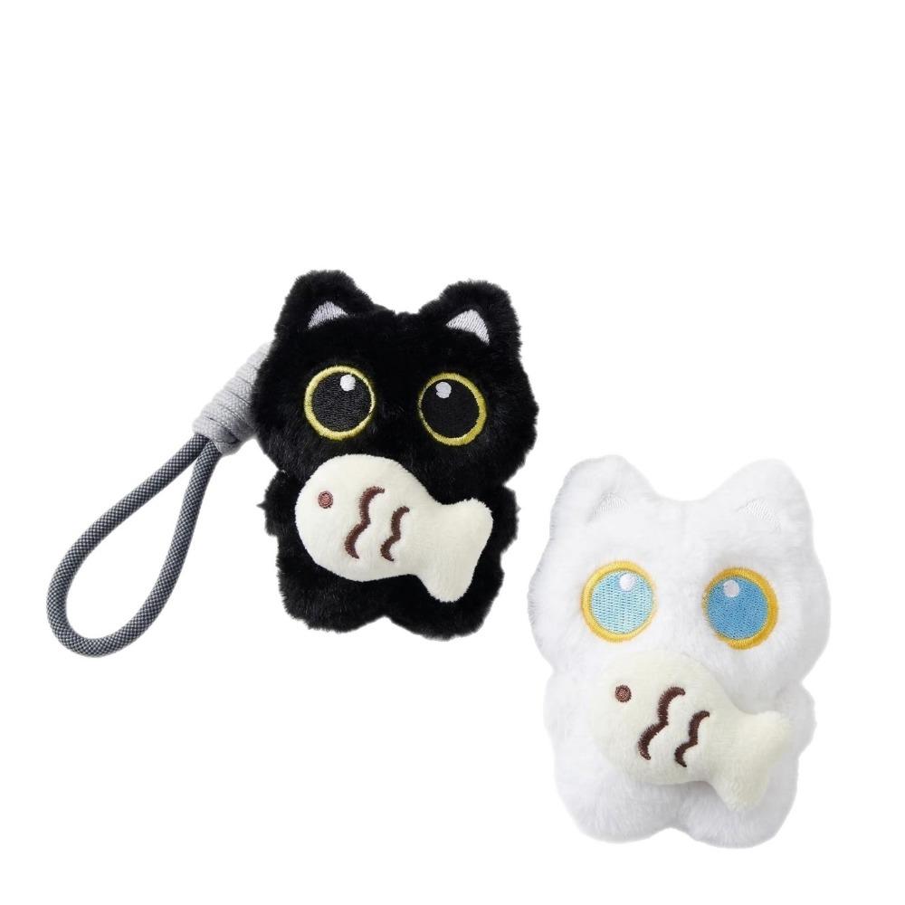 Cute Plush Cat Keychain Good Luck Bag Hanging Charms Cat Fish Pendant Bag Key Decor