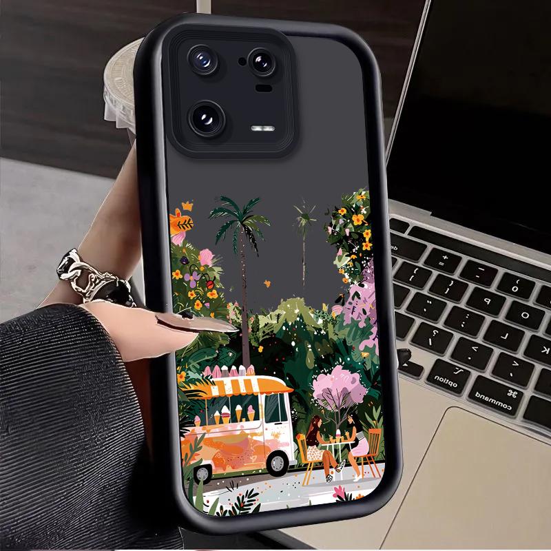 Чехол-футляр 'Цветочный десертный грузовичок' для Xiaomi Mi 15 14 14T 13 13T 12 11 11T Lite POCO X7 X6 5G X5 X3 NFC F6 F5 M7 M6 Pro 4G Cover Funda