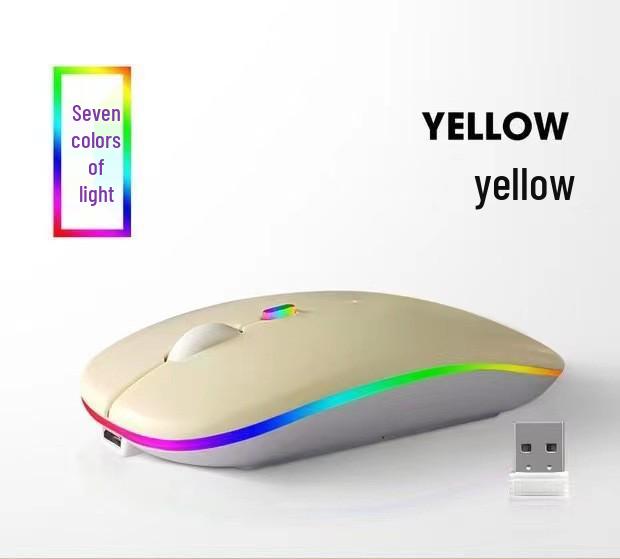 Wireless Bluetooth Mouse with Silent Click and Multi-Color LED for Office and Laptop Use