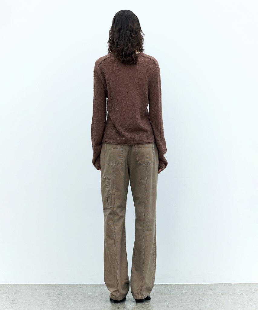 INSILENCE WOMEN Washed Bootcut Pants Ash Beige