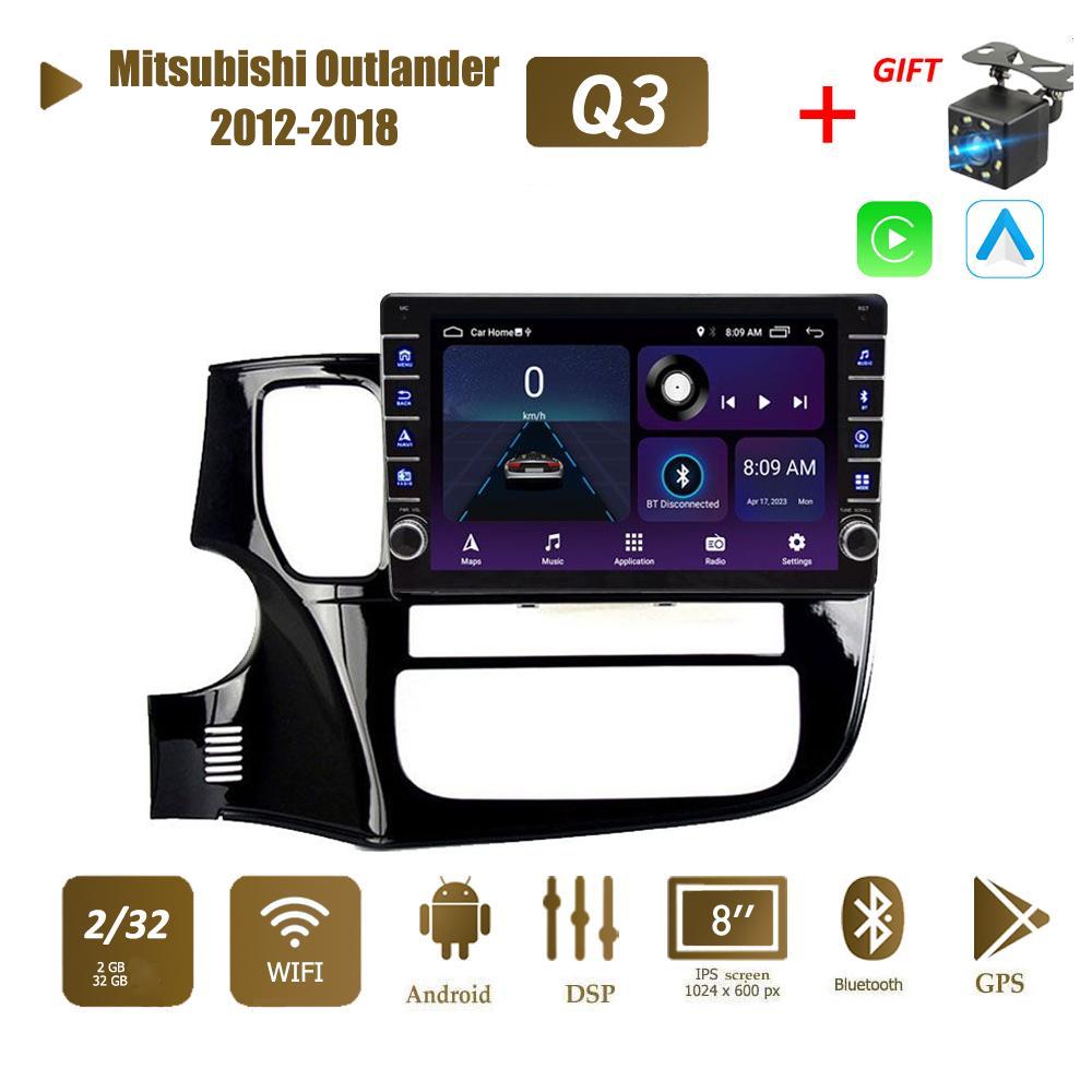 Мультимедийный видеоплеер на базе Android для Mitsubishi Outlander 2012-2018 с кнопкой Carplay WiFi BT 2 Din 2 + 32 ГБ