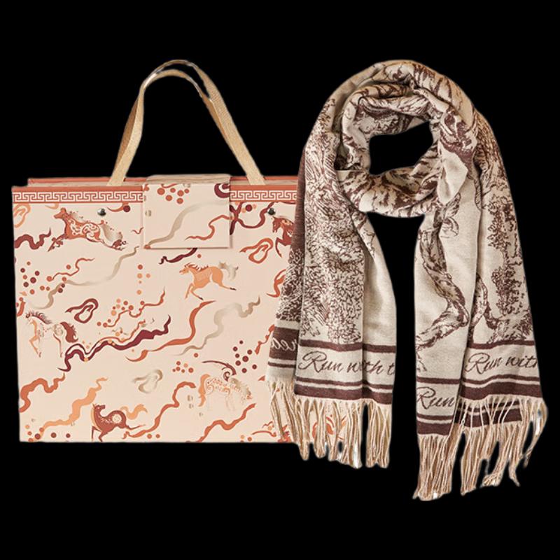 New Chinese Style Jacquard Scarf Shawl Gift Box