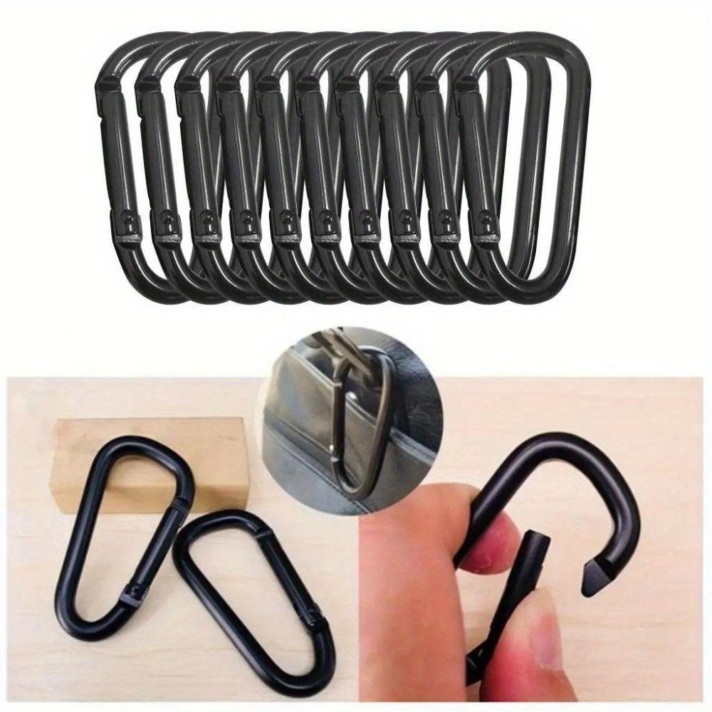 5pcs Aluminum Zinc Zinc Alloy D Type Carabiner Electrophoresis Outdoor Sports Buckle Fishing