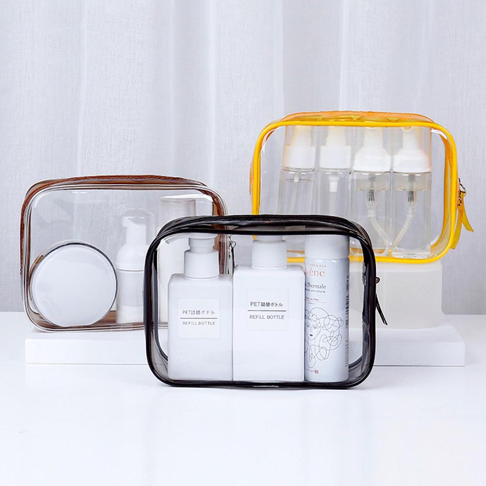 Travel Storage Bag Cosmetic Bag PVC Waterproof Transparent Cosmetic Cases Large Capacity Plastic Zipper Wash Bag